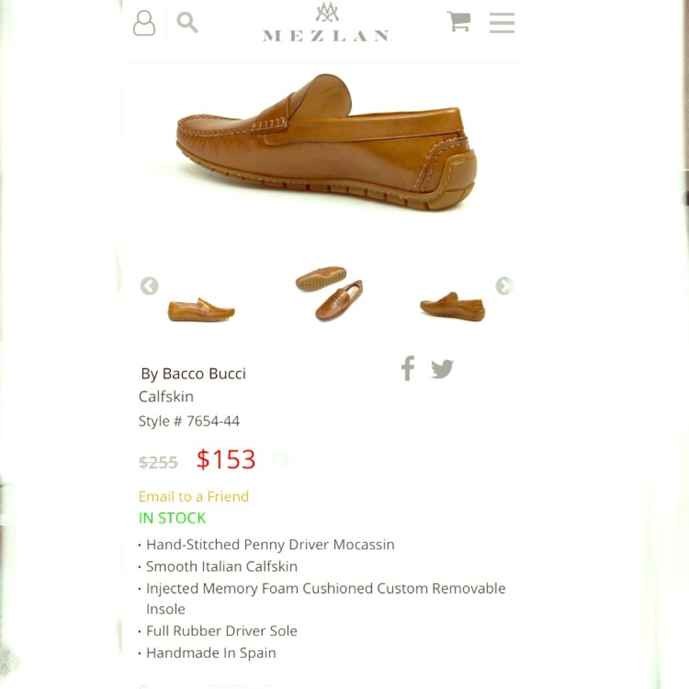 Bacco Bucci brown leather moccasins